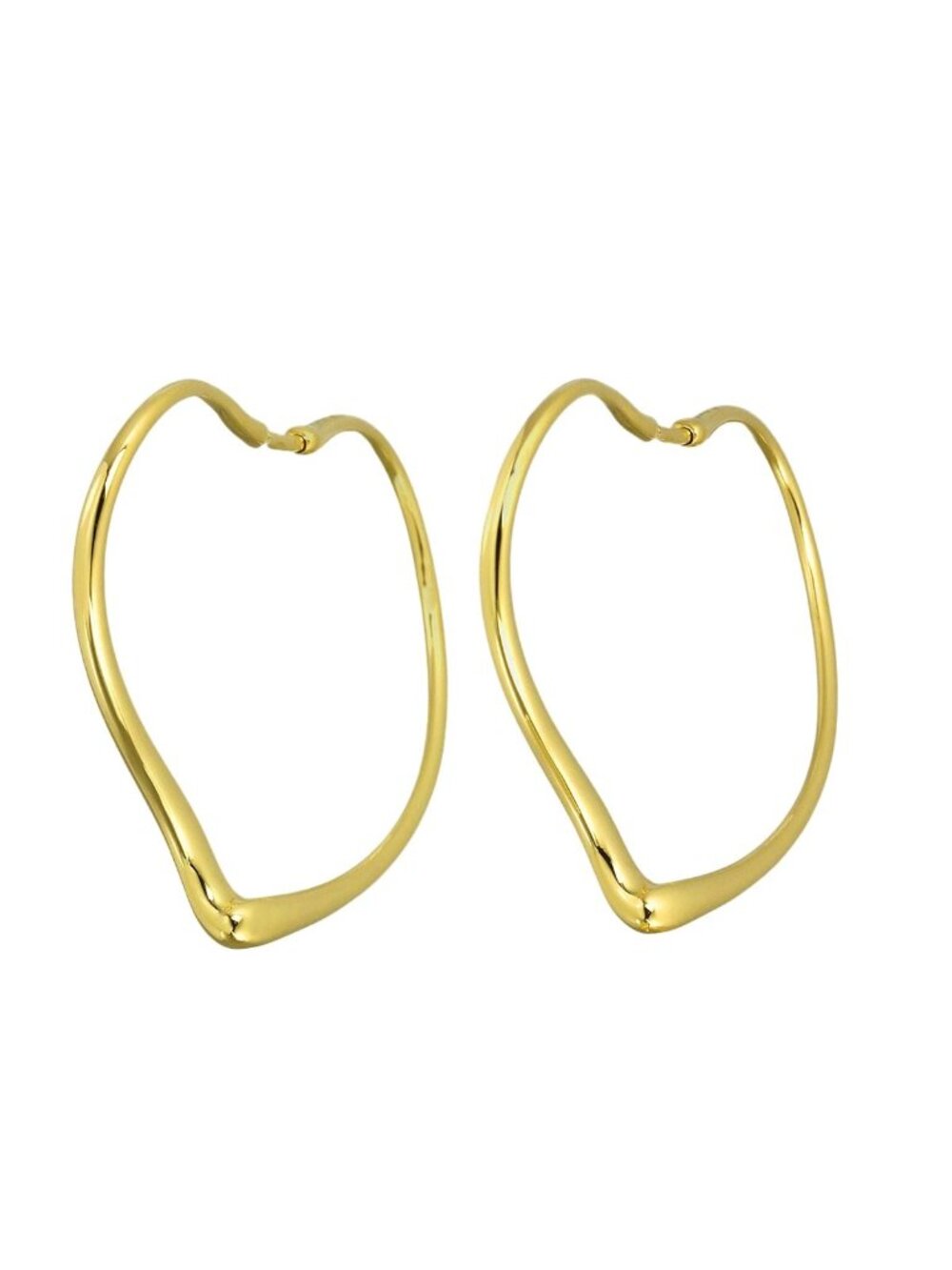 Tiffany & Co Open Heart Hoop Earrings 18k Yellow Gold